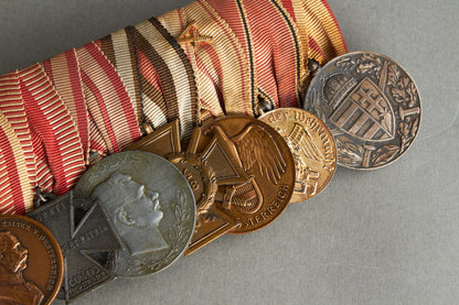 Austria/Hungary/Germany WW1/WW2 Large 9-Place Medal Bar. Rare. Original.