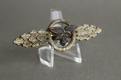 Luftwaffe "Frontflugspange für Transport- und Luftlandeflieger in Silber". Original.