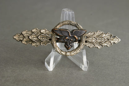 Luftwaffe "Frontflugspange für Transport- und Luftlandeflieger in Silber". Original.