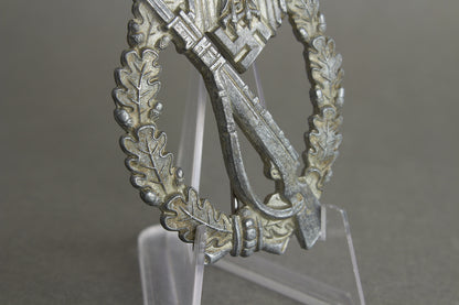 Infanterie Sturmabzeichen in silver. "Halb Hohl". Unmarked Steinhauer & Lück. Rare. Original.