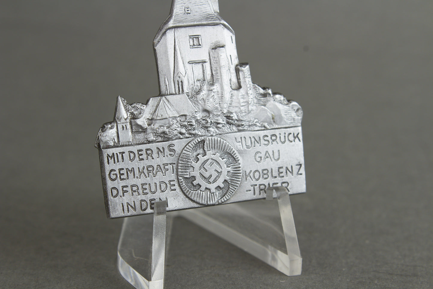 Kraft durch Freude (KdF) "Hunsrück Gau Koblenz-Trier" Tinnie. Original.