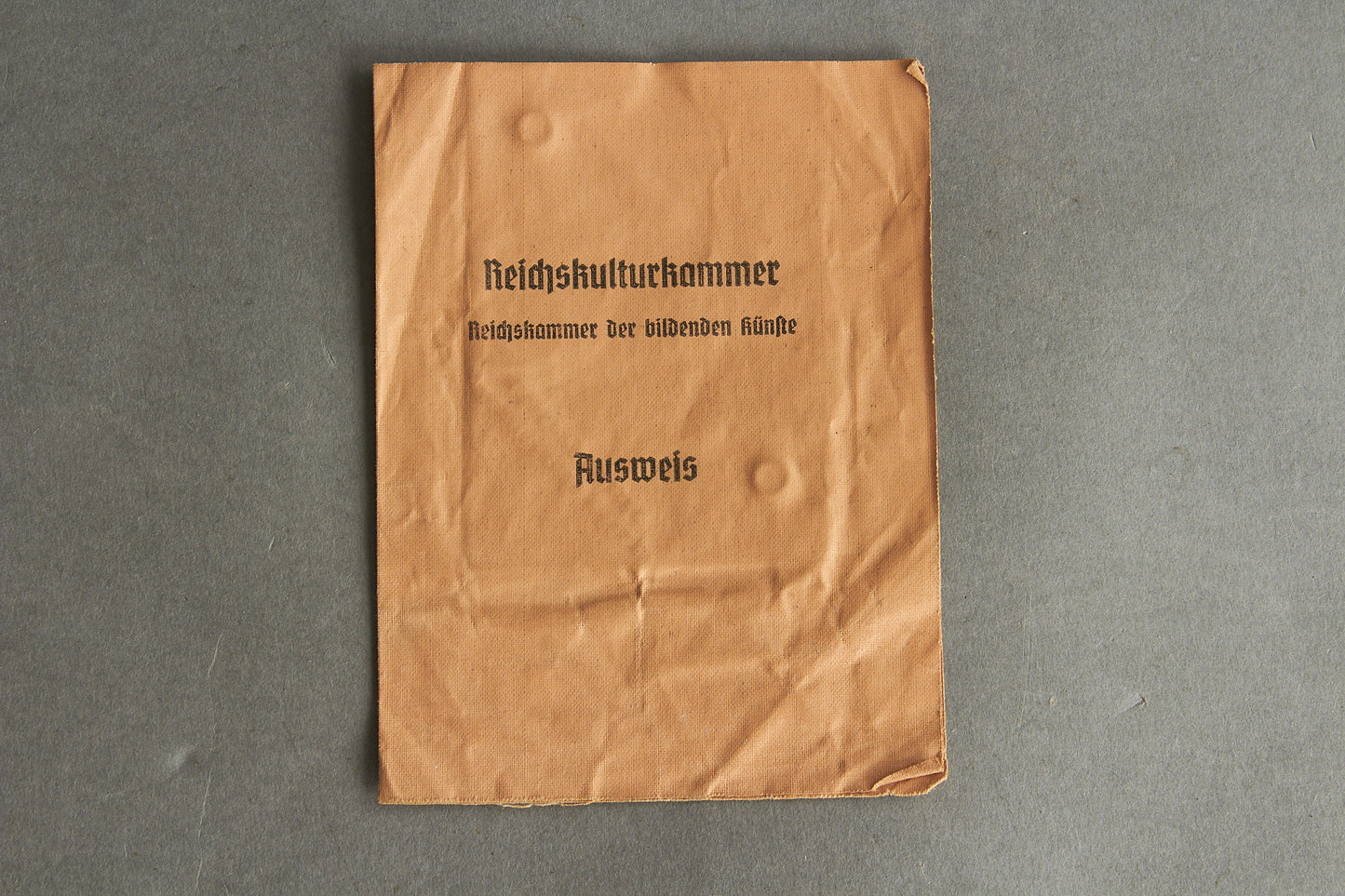 RARE "Reichskulturkammer" "Ausweis" Members identification. Original.