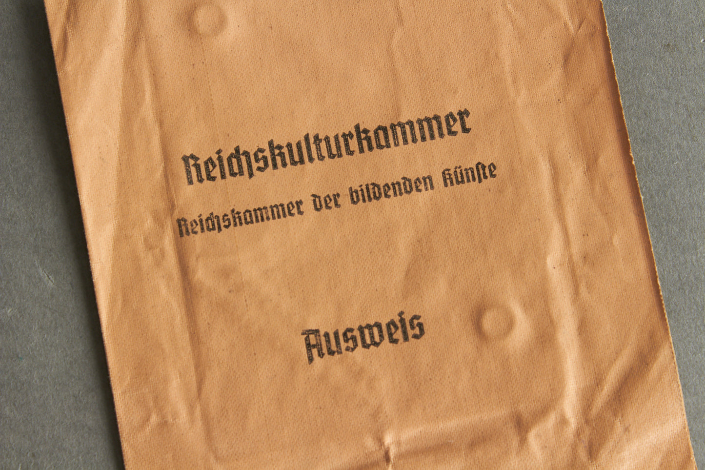 RARE "Reichskulturkammer" "Ausweis" Members identification. Original.
