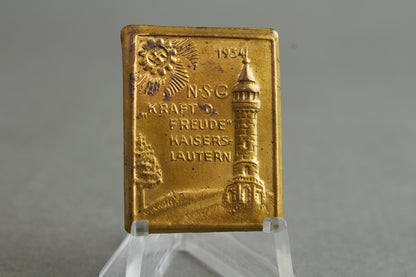 Kraft durch Freude (KdF) "Kaisers Lautern 1934" Tinnie. Original.