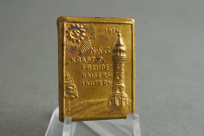 Kraft durch Freude (KdF) "Kaisers Lautern 1934" Tinnie. Original.