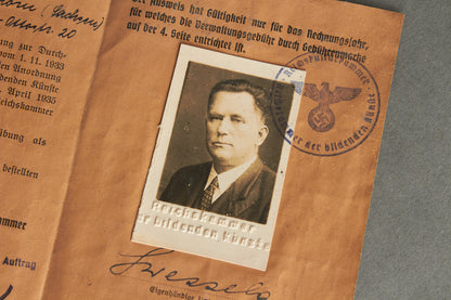 RARE "Reichskulturkammer" "Ausweis" Members identification. Original.