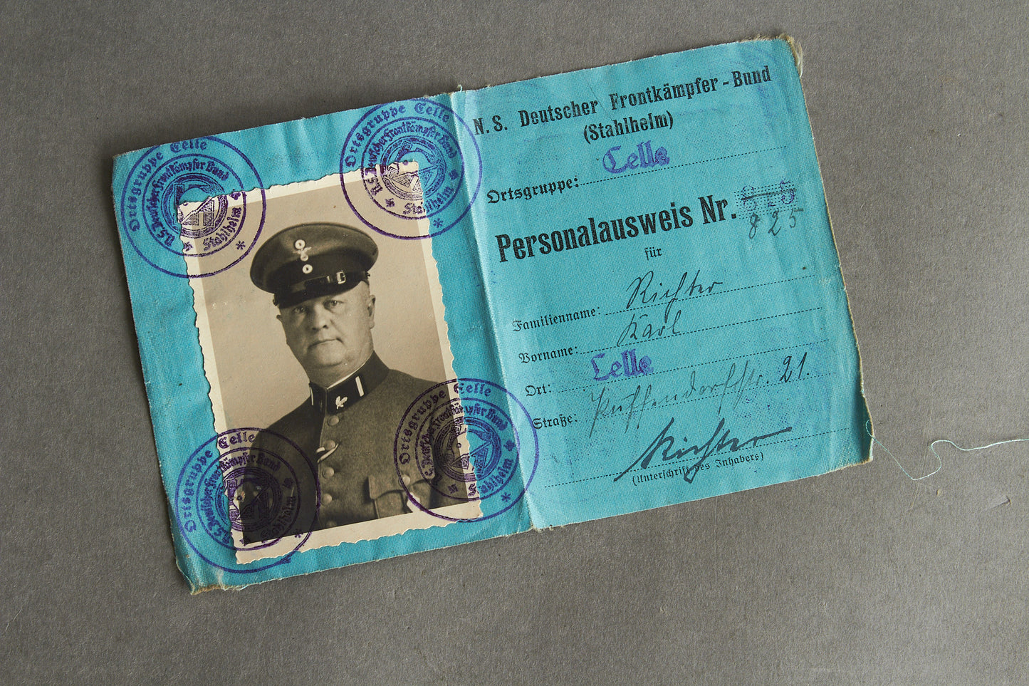 RARE Stahlhelmbund "N.S. Deutscher Frontkämpfer-Bund (Stahlhelm)" "Personalausweis" Members identification. Original.