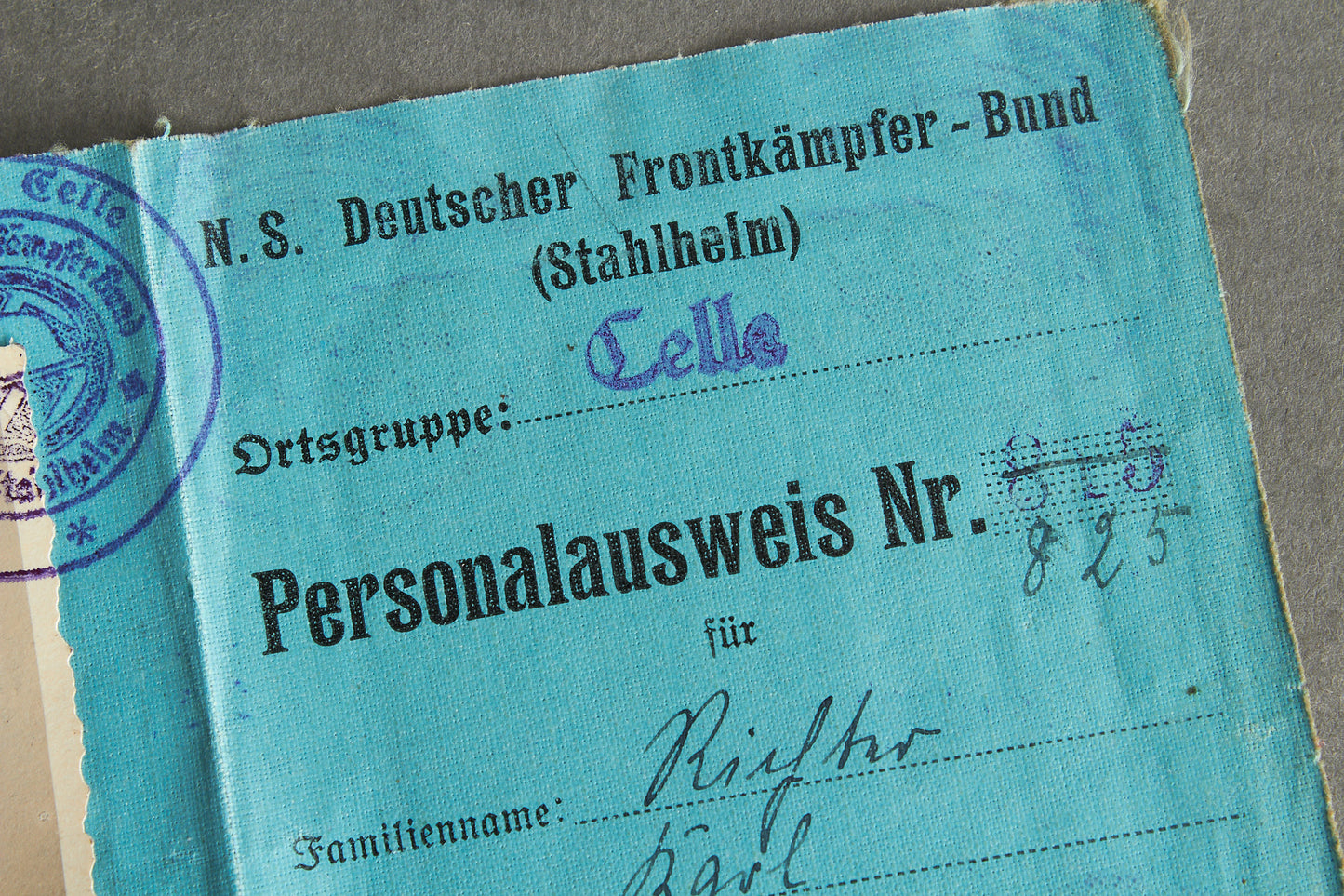 RARE Stahlhelmbund "N.S. Deutscher Frontkämpfer-Bund (Stahlhelm)" "Personalausweis" Members identification. Original.