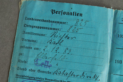 RARE Stahlhelmbund "N.S. Deutscher Frontkämpfer-Bund (Stahlhelm)" "Personalausweis" Members identification. Original.