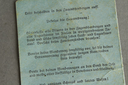 RARE DJH "Reichsverband für Deutsche Jugendherbergen" "Führerausweis" Leaders identification. Original.