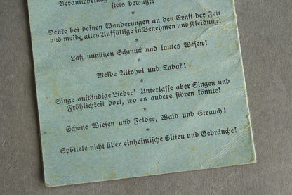 RARE DJH "Reichsverband für Deutsche Jugendherbergen" "Führerausweis" Leaders identification. Original.