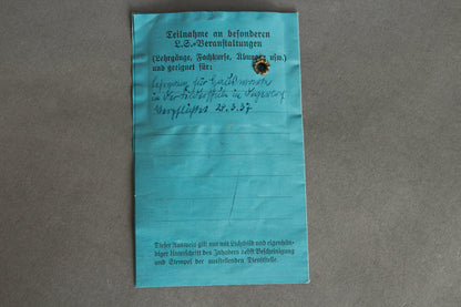 RLB "Reichsluftschutzbund" "Ausweis" Members identification. Rare. Original.