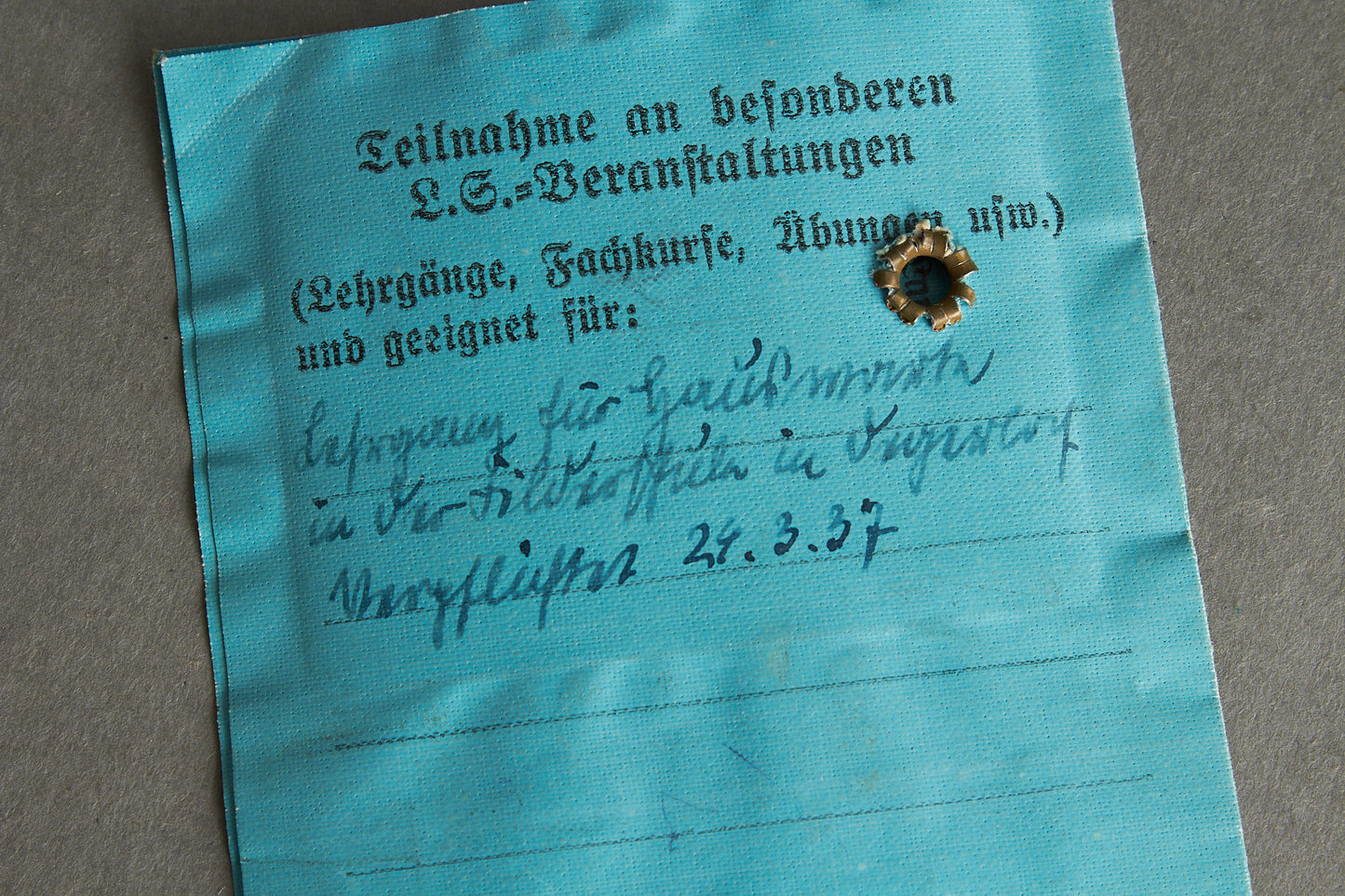 RLB "Reichsluftschutzbund" "Ausweis" Members identification. Rare. Original.