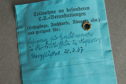 RLB "Reichsluftschutzbund" "Ausweis" Members identification. Rare. Original.
