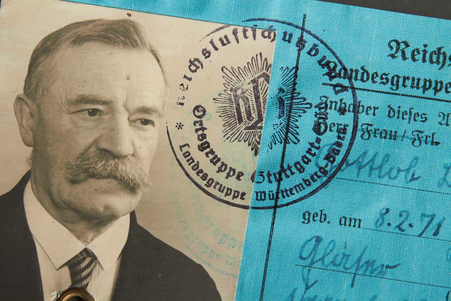 RLB "Reichsluftschutzbund" "Ausweis" Members identification. Rare. Original.
