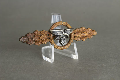 Luftwaffe "Frontflugspange für Transport- und Luftlandeflieger in Bronze". Original.